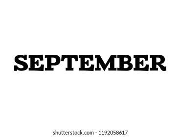 september. Text design. Vector illustration.
