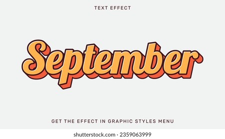 September text effect template in 3d design