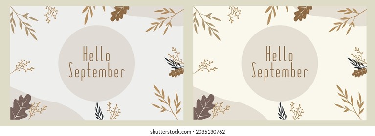 September text. Lettering typography. Vector illustration as poster, postcard, greeting card,vector illustration as poster, postcard, greeting card, invitation template. Concept September advertising