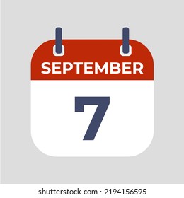 September .Das Beste von Flat Icon Kalender einzeln auf grauem Hintergrund. Illustrationssymbol-Vorlage im trendigen Stil. Kann für viele Zwecke verwendet werden.