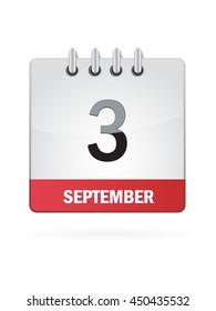 September Three. Calendar Icon