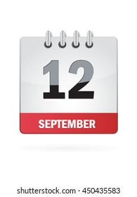 September Twelve. Calendar Icon