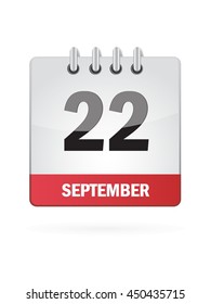 September Twenty Two. Calendar Icon
