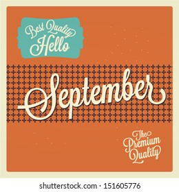 September, Typography, font, type vector vintage retro. 