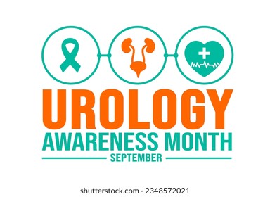 September is Urology Awareness Month background template. Holiday concept. background, banner, placard, card, and poster design template with text inscription and standard color. vector illustration.