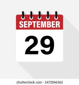 SEPTEMBER. Vector flat daily calendar icon. Date and time, day, month. Holiday