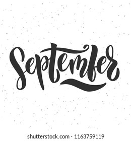 September - vector illustration with handdrawn lettering as poster, banner, flyer, card, t-shirt