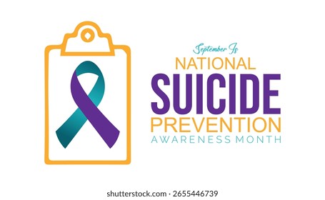 September is Vector illustration on the theme of National suicide prevention month observed each year during September banner, Holiday, poster, card and background design.