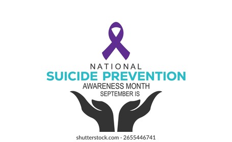Septiembre es una Ilustración vectorial sobre el tema del mes nacional de prevención del suicidio que se observa cada año durante el Anuncio de septiembre, Festiva, diseño de carteles, tarjetas y antecedentes.