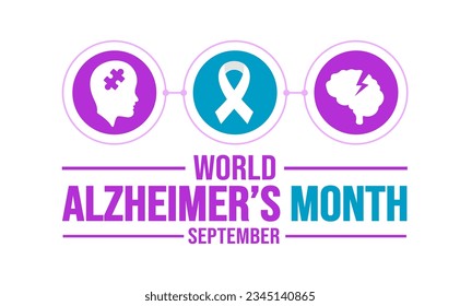 September is World Alzheimer’s Month background template. Holiday concept. background, banner, placard, card, and poster design template with text inscription and standard color. vector illustration.