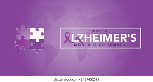 September is World Alzheimer’s Month background template. Holiday concept. background, banner, placard, card, and poster design template with text inscription and standard color. vector illustration.
