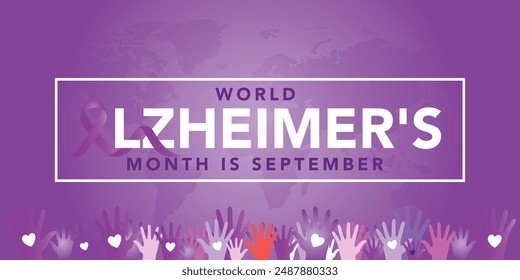 September is World Alzheimer’s Month background template. Holiday concept. background, banner, placard, card, and poster design template with text inscription and standard color. vector illustration.
