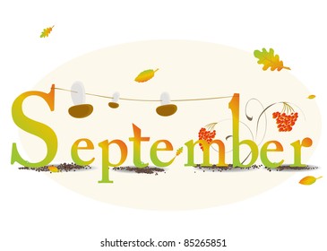 September.Vector illustration representing the concept of seasons