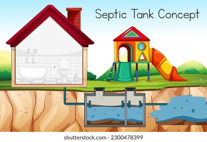Septic Tank Concept Vector illustration