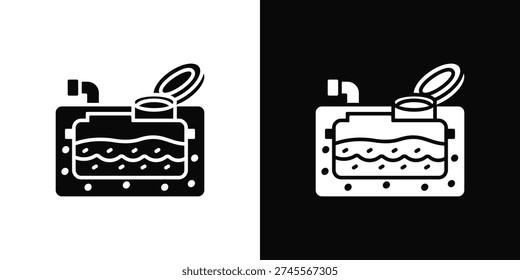 Septic Tank Icon In Black And White Style