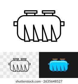 Septic tank icon. Private house sewerage element symbol. Household wastewater treatment concept sign. Water tank outline simple illustration.