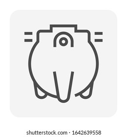 Septic tank icon, Septic tank is an underground chamber made of concrete, fiberglass, or plastic through which domestic wastewater or sewage flows for basic treatment, Vector illustration design icon.