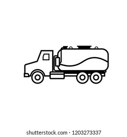 Septic Tank Truck Outline Icon. Clipart Image Isolated On White Background