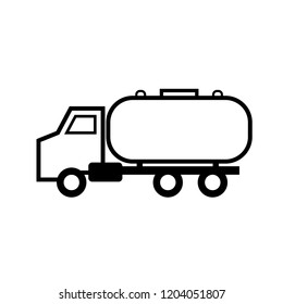 Septic Tank Truck Outline Icon. Clipart Image Isolated On White Background