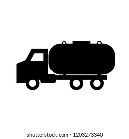 Septic Tank Truck Silhouette Icon. Clipart Image Isolated On White Background