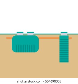 Septic tank under the ground with a well additional.