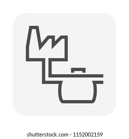 Septic tank vector icon. That sanitation equipment part of drainage system for installation or construction in underground for sewage or wastewater treatment for factory industry plant. 64x64 pixel.
