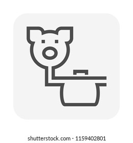 Septic tank vector icon. That sanitation equipment part of drainage system for installation or construction in underground for sewage or wastewater treatment for animal house. 64x64 pixel.