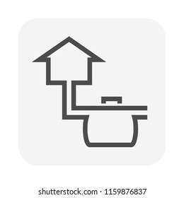 Septic tank vector icon. That sanitation equipment part of drainage system for installation or construction in underground for sewage or wastewater treatment for home toilet and bathroom. 64x64 pixel.