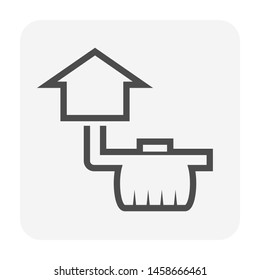 Septic Tank Vector Icon. That Sanitation Equipment Part Of Drainage System For Installation Or Construction In Underground For Sewage Or Wastewater Treatment By Bacteria For Home Toilet And Bathroom.