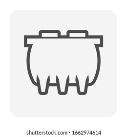 Septic Tank Vector Icon. That Sanitation Equipment Part Of Drainage System For Installation Or Construction In Underground For Sewage Or Wastewater Treatment By Bacteria For Home Toilet And Bathroom.