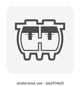 Septic Tank Vector Icon. That Sanitation Equipment Part Of Drainage System For Installation Or Construction In Underground For Sewage Or Wastewater Treatment By Bacteria For Home Toilet And Bathroom.