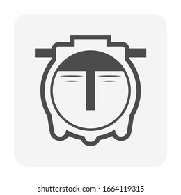 Septic Tank Vector Icon. That Sanitation Equipment Part Of Drainage System For Installation Or Construction In Underground For Sewage Or Wastewater Treatment By Bacteria For Home Toilet And Bathroom.