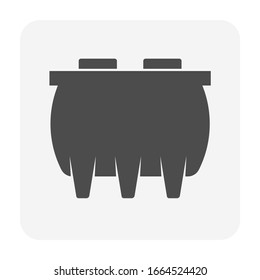 Septic Tank Vector Icon. That Sanitation Equipment Part Of Drainage System For Installation Or Construction In Underground For Sewage Or Wastewater Treatment By Bacteria For Home Toilet And Bathroom.