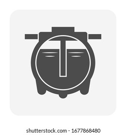 Septic Tank Vector Icon. That Sanitation Equipment Part Of Drainage System For Installation Or Construction In Underground For Sewage Or Wastewater Treatment By Bacteria For Home Toilet And Bathroom.