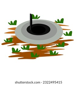 Septic tank vector illustration in the shape of a ring