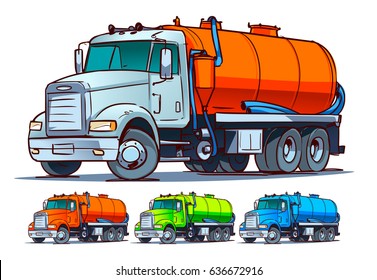 Septic Truck Cartoon Illustration