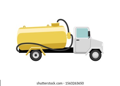 Septic truck vector illustration. Vacuum truck for sewage sludge transportation