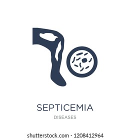 Icono de septicemia. Vector plano de moda Icono de septicemia en fondo blanco de la colección de enfermedades, ilustración vectorial puede ser usada para web y móvil, eps10