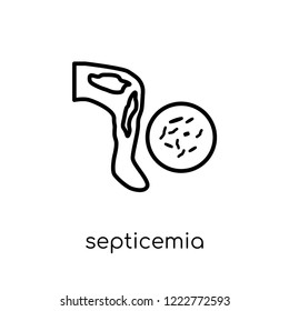 Septicemia icon. Trendy modern flat linear vector Septicemia icon on white background from thin line Diseases collection, editable outline stroke vector illustration