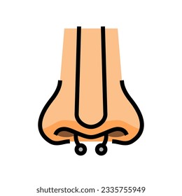 septum piercing fashion beauty color icon vector. septum piercing fashion beauty sign. isolated symbol illustration