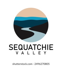 sequatchie valley illustration logo circle design vector