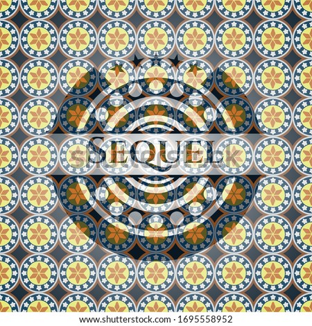 Sequel arabesque badge. arabic decoration.