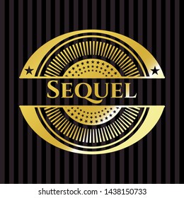 Sequel gold badge. Vector Illustration. Detailed.