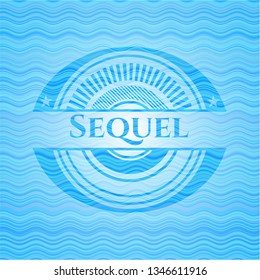 Sequel water wave representation style emblem.