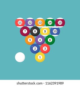 Sequence Billiard ball icon with number, flat design