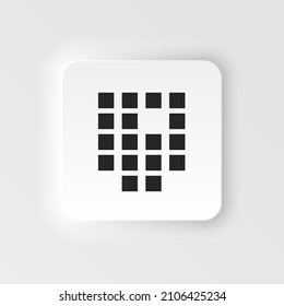 Sequence, biology. Bioengineering neumorphic style vector icon. Biotechnology for health, researching. Molecular biology, biomedical and molecular engineering Neumorphism, neumorphic style icon