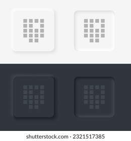 Sequence, biology, neomorphism style, vector icon with button