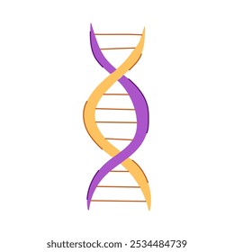 sequência dna espiral cartoon. transcrição de mutação, translação dupla hélice, basepairs adenina sequência dna espiral sinal. símbolo isolado vetor ilustração