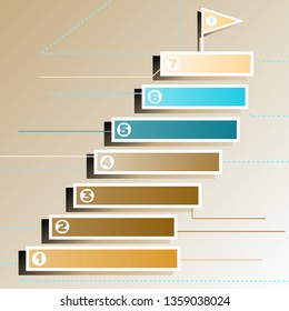 sequence graph in the form of stairs, infographics
