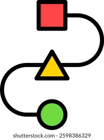 Sequence Icon Lineal Color Vector Illustration